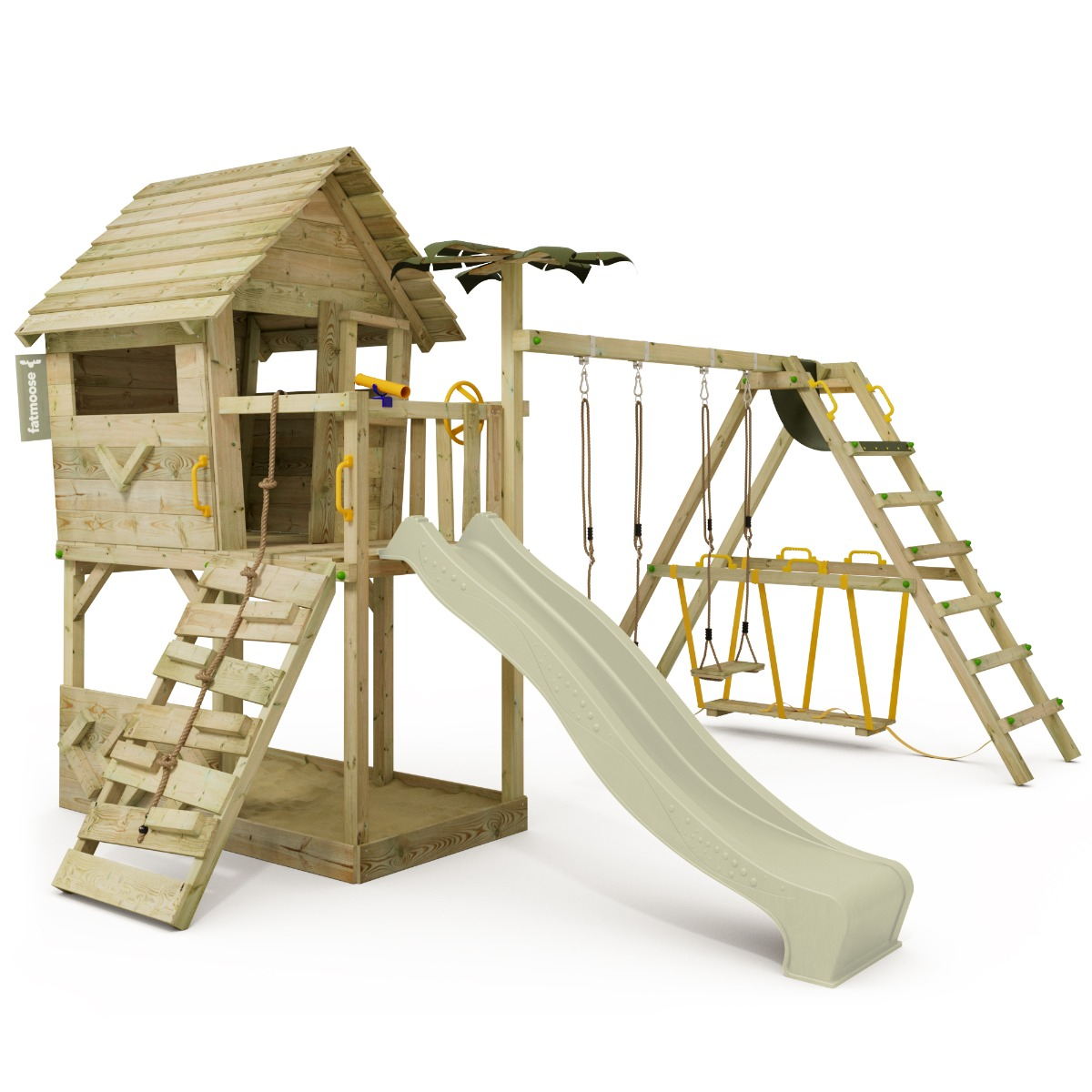Wickey Wooden Climbing Frame Climbing Frame With Double Swing