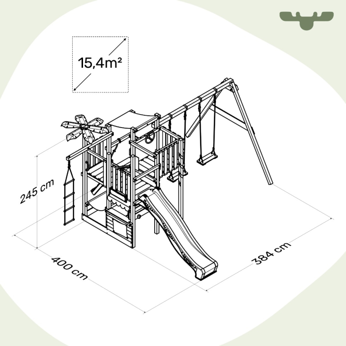Wooden climbing frame with slide CrazyCoconut Club XXL | Fatmoose