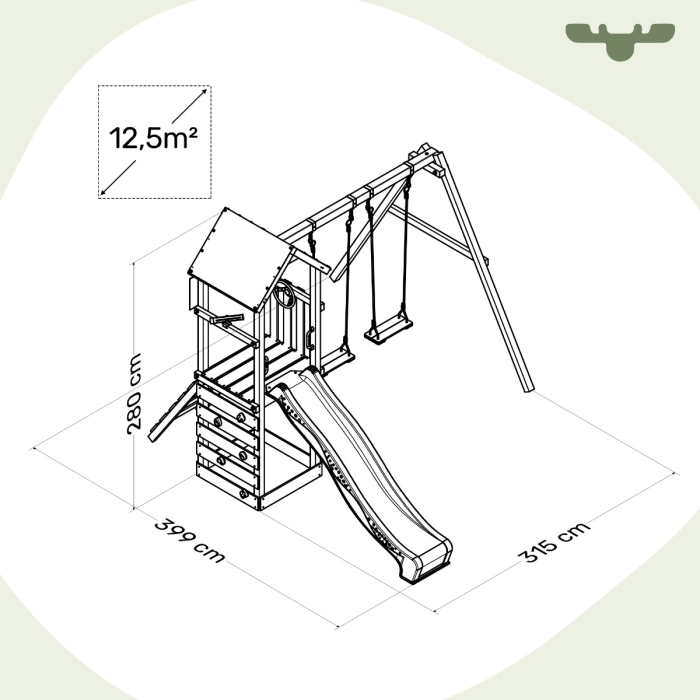 Climbing frame with swing KiwiKey Kick XXL | Fatmoose.co.uk