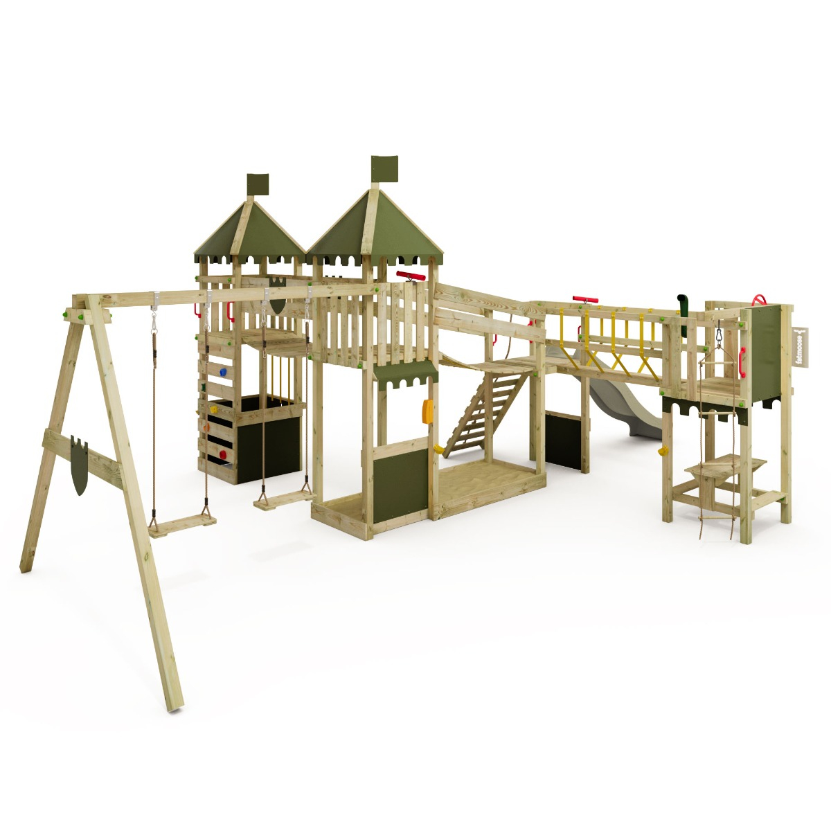 Climbing frame with slide and swing FunnyFortress Free XXL