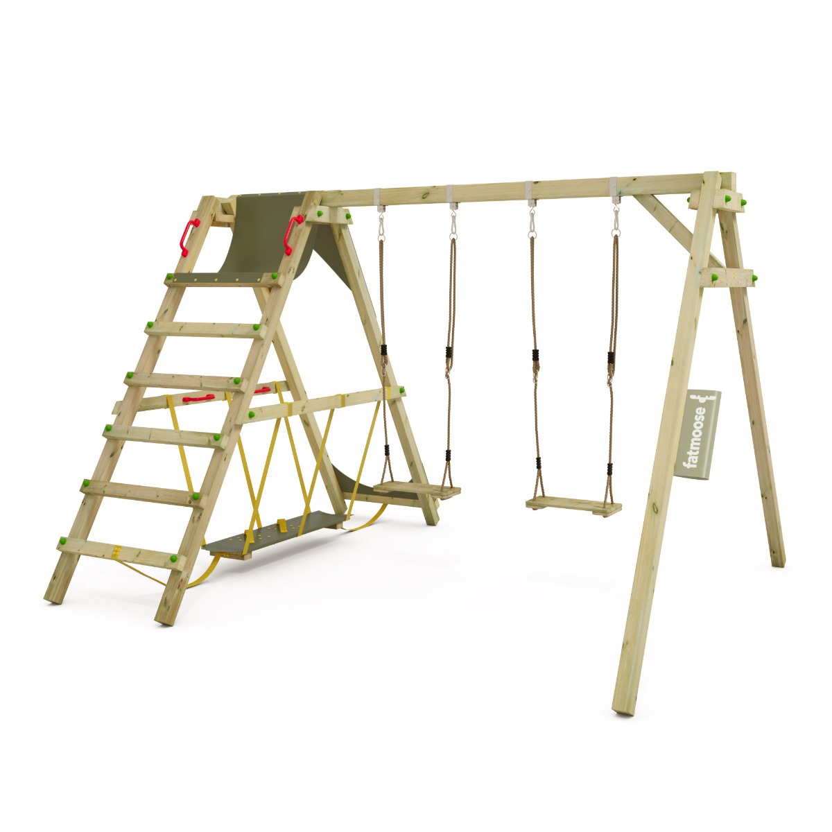 Wooden double swing JollyJade Wave XXL | Fatmoose.co.uk