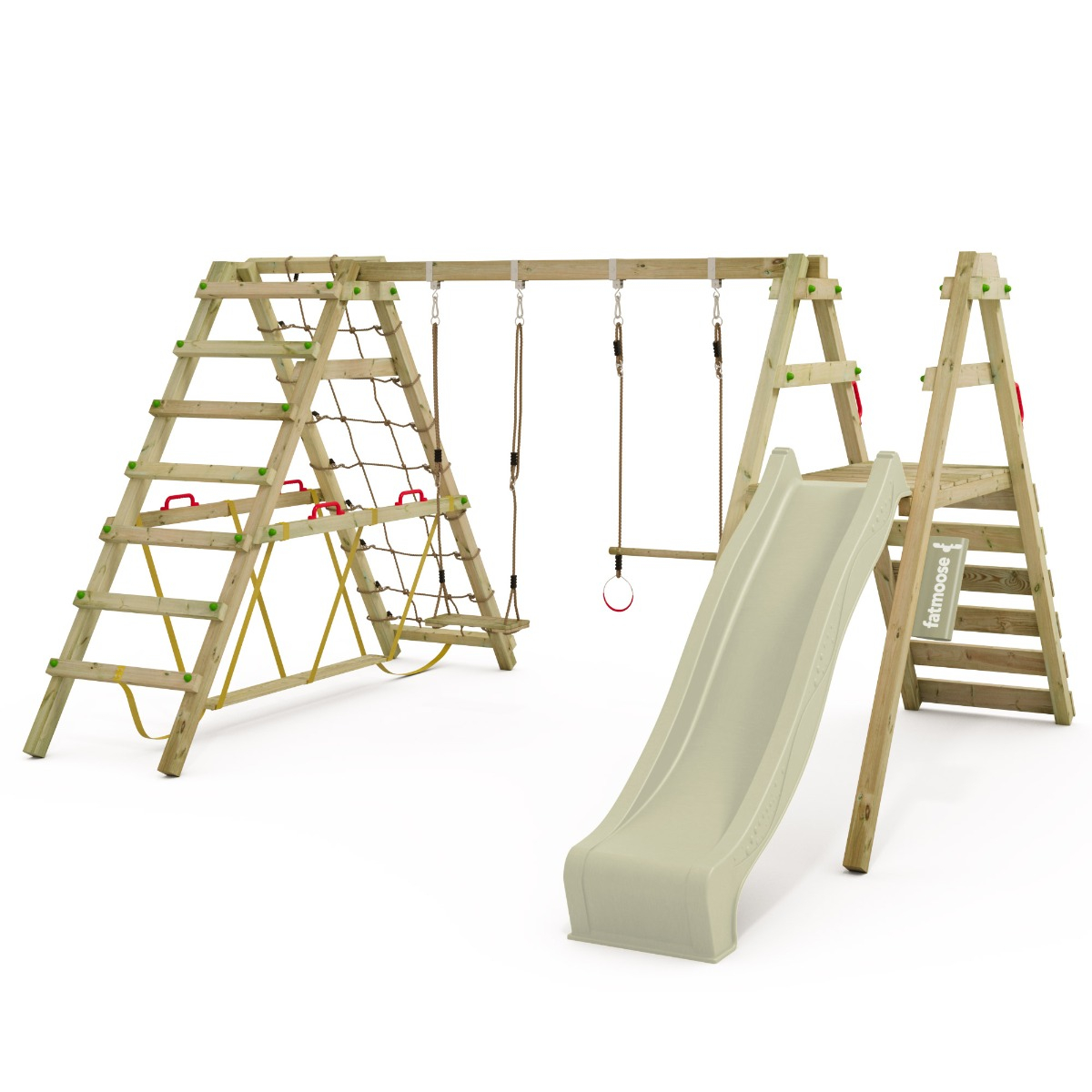 Wooden swing set with slide JollyJump | Fatmoose.co.uk