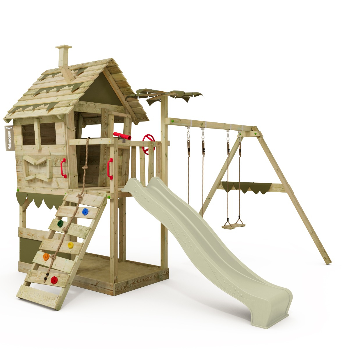 Climbing frame with slide & swing JungleJumbo Joy XXL | Fatmoose.co.uk