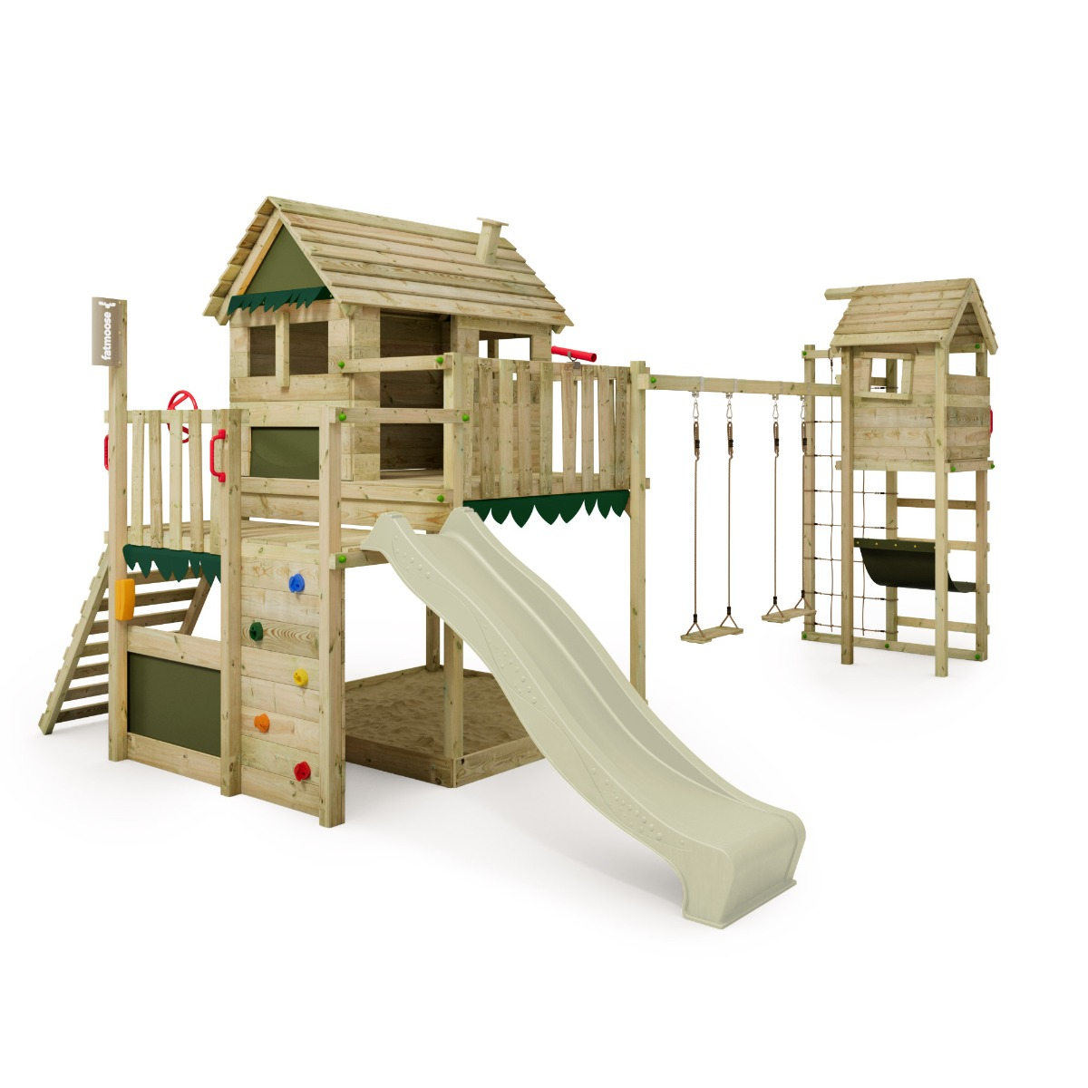 Climbing frame with playhouse MightyMansion Move XXL | Fatmoose.co.uk